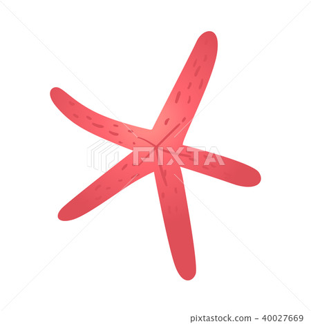 Vector cartoon red starfish icon 40027669
