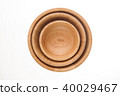 three wooden bowl isolated on white background 40029467
