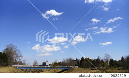 Background of riverbed and blue sky Background of riverbed and blue sky 40029829