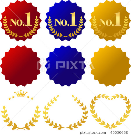 Laurel and emblem illustration set 40030668
