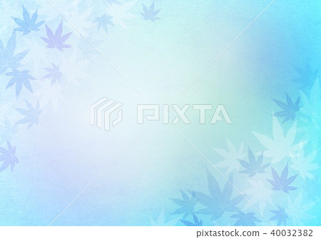 藍色秋葉夏天背景 40032382