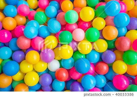 Top view of many colorful balls in ball pool  40033386