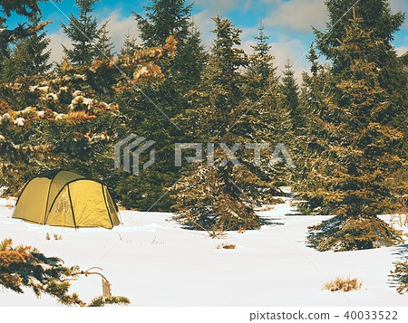 Tent in snowy landscape. Trekking inb winter 40033522