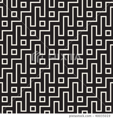 Stylish lines lattice. Ethnic monochrome texture. Abstract geometric background design. Vector 40035019