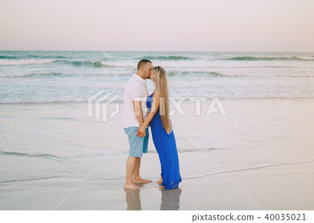 beautiful family on the beach 40035021