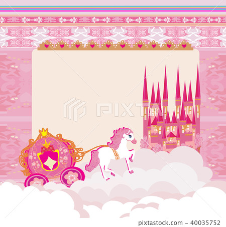 Beautiful fairytale pink castle frame Beautiful fairytale pink castle frame 40035752