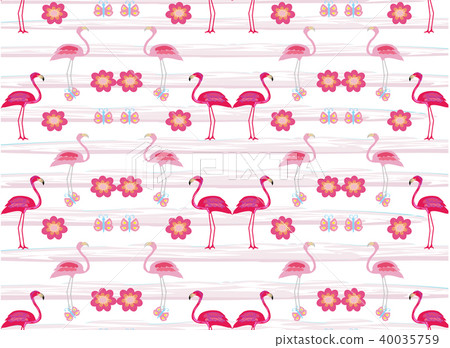 Seamless flamingo bird pattern 40035759