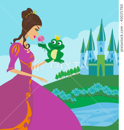 Beautiful young princess and big frog Beautiful young princess and big frog 40035760