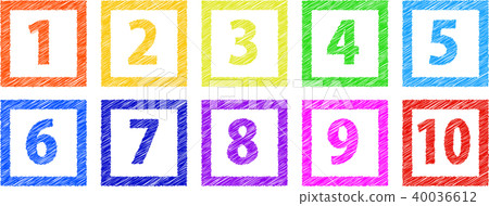數字廣場塗鴉風格集-插圖素材 [40036612] - PIXTA圖庫