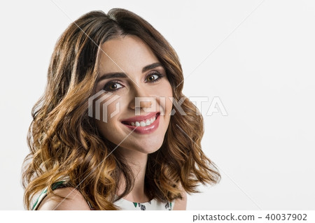 Woman dark brunette long hair. Woman dark brunette long hair. 40037902