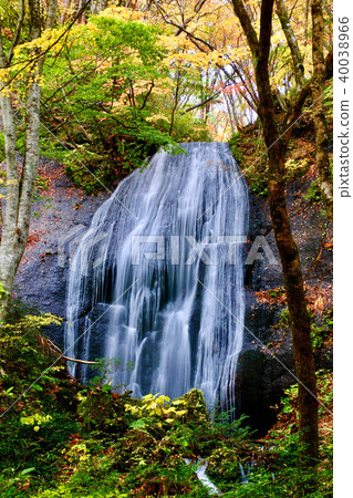 Tatsusawa Fudo Waterfall (Fukushima Prefecture, Inawashiro Town) in Autumn 40038966