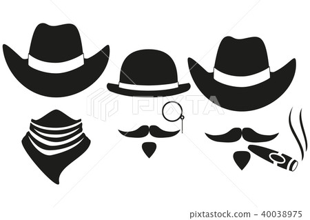 Black and white 3 cowboy silhouette avatars 40038975