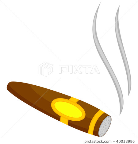 Colorful cartoon lighted cigar 40038996