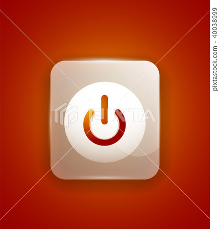 Glass transparent effect power start button, on off icon, vector UI or app symbol design 40038999