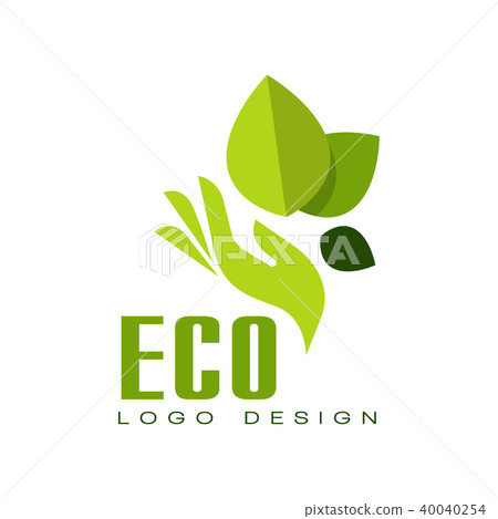 Eco Logo Design Healthy Organic Food Label Stock Illustration