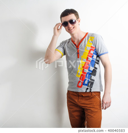 handsome man standing isolated handsome man standing isolated 40040383