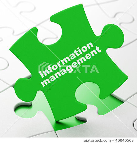 Data concept: Information Management on puzzle background Data concept: Information Management on puzzle background 40040502