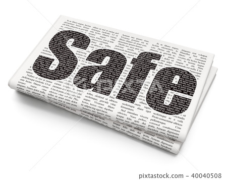 Protection concept: Safe on Newspaper background 40040508