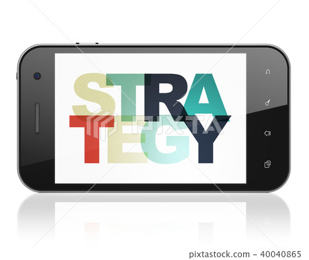 Business concept: Smartphone with Strategy on  display 40040865