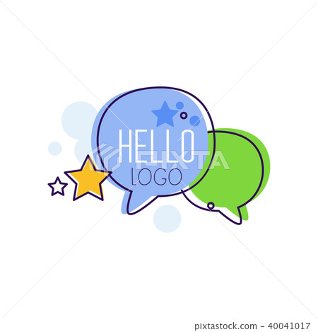 Hello logo, bright emblem with Hello word and message bubbles vector Illustrations on a white Hello logo, bright emblem with Hello word and message bubbles vector Illustrations on a white 40041017