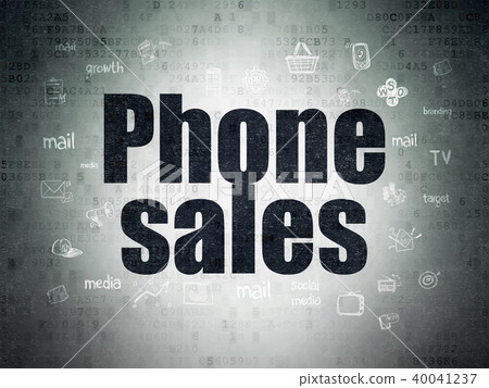 Advertising concept: Phone Sales on Digital Data Paper background 40041237