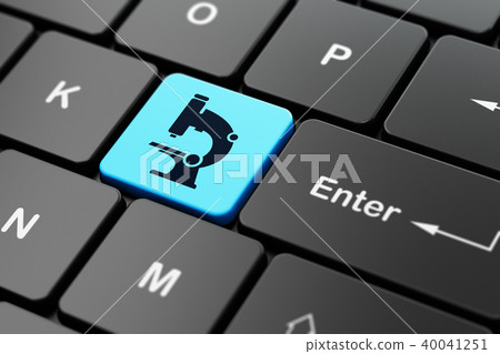 Science concept: Microscope on computer keyboard background Science concept: Microscope on computer keyboard background 40041251