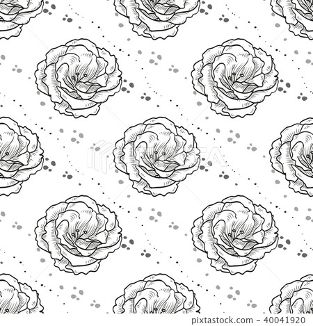 Vector lisianthus flowers and leaves 40041920