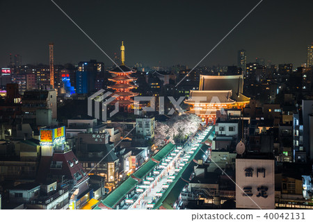 淺草城市景觀夜景（東京都東區）* 2018年3月 40042131