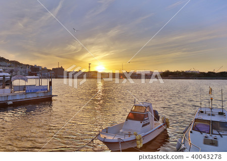 sunset at Hakodate Bay  in the port 40043278
