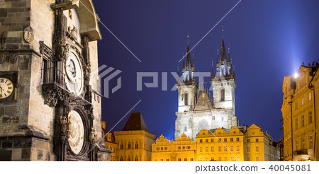 Prague Astronomical Clock and Church Prague Astronomical Clock and Church 40045081