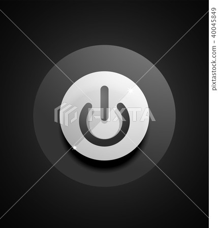 Glass transparent effect power start button, on off icon, vector UI or app symbol design 40045849