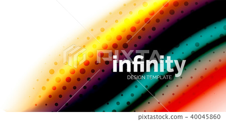 Vector 3d fluid colors wave background, flowing abstract shape with dotted texture, liquid mixed 40045860