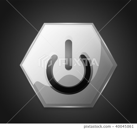 Glass transparent effect power start button, on off icon, vector UI or app symbol design Glass transparent effect power start button, on off icon, vector UI or app symbol design 40045861