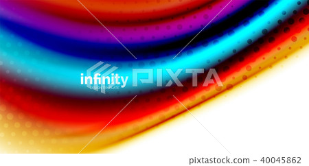 Vector 3d fluid colors wave background, flowing abstract shape with dotted texture, liquid mixed 40045862