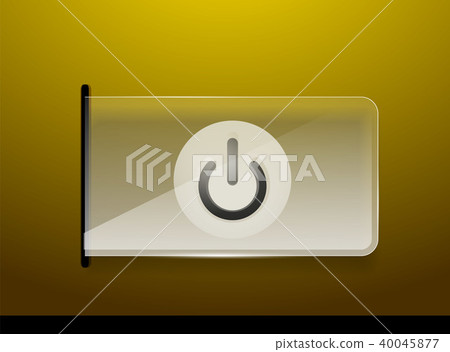 Glass transparent effect power start button, on off icon, vector UI or app symbol design 40045877