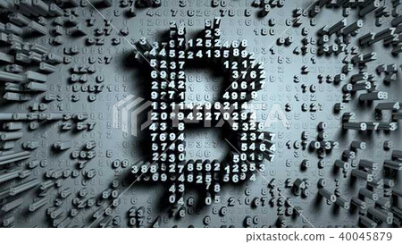 Abstract numbers Random motion in the form of coins bitcoin Abstract numbers Random motion in the form of coins bitcoin 40045879