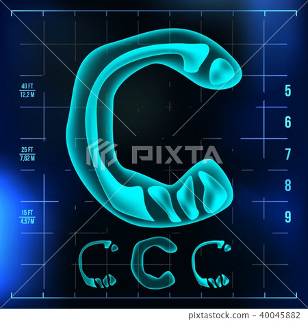 C Letter Vector. Capital Digit. Roentgen X-ray Font Light Sign. Medical Radiology Neon Scan Effect C Letter Vector. Capital Digit. Roentgen X-ray Font Light Sign. Medical Radiology Neon Scan Effect 40045882