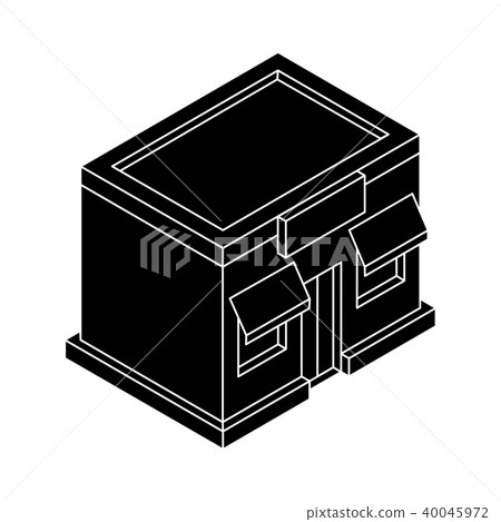 Store front. Black isometric drawing Store front. Black isometric drawing 40045972