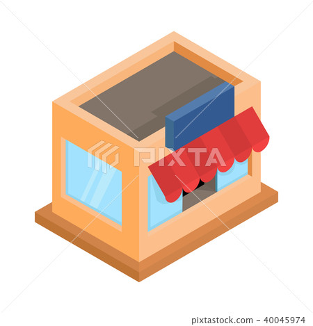 Store front. Colored isometric drawing Store front. Colored isometric drawing 40045974