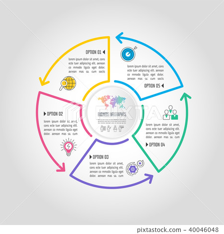 infographic design business concept with 5 options - Stock Illustration ...