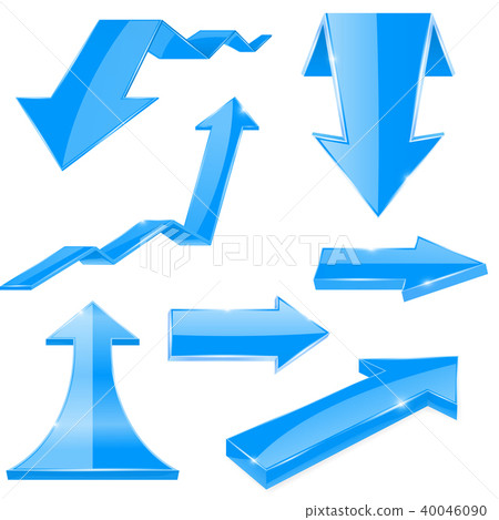 Blue 3d arrows. Shiny icons Blue 3d arrows. Shiny icons 40046090