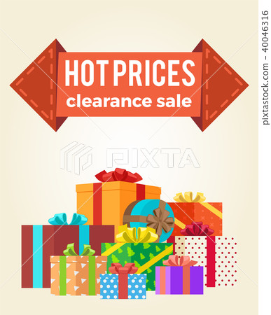 Hot Prices Discounts Clearance Sale Arrow Label Hot Prices Discounts Clearance Sale Arrow Label 40046316