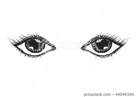 Eyes. Hand drawn sketch - Stock Illustration [40046569] - PIXTA
