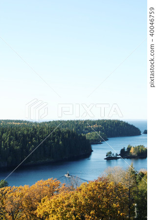 Aerial view of the Valaam island. 40046759