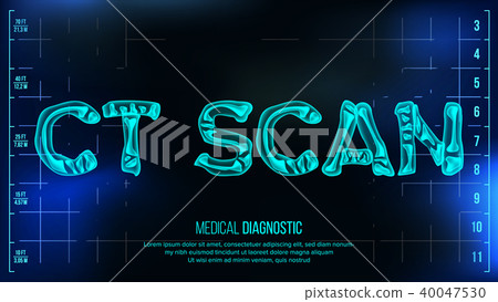CT Scan Banner Vector. Medical Background. Transparent Roentgen X-Ray Text With Bones. Radiology 3D 40047530