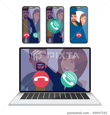 Ip Telephony Vector IP Telephony Vector. Laptop Display Screen... - Stock Illustration ...