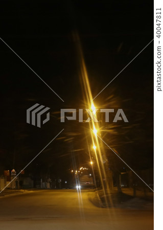 Night street with lanterns in the city 40047811