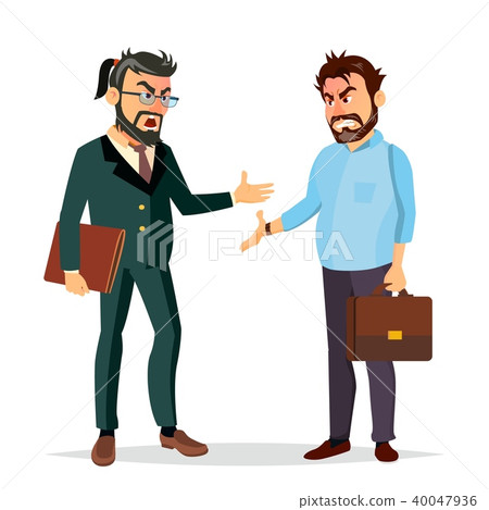 Quarrel Boss Vector. Office Workers Characters. Conflict. Disagreements. Negative Emotions 40047936