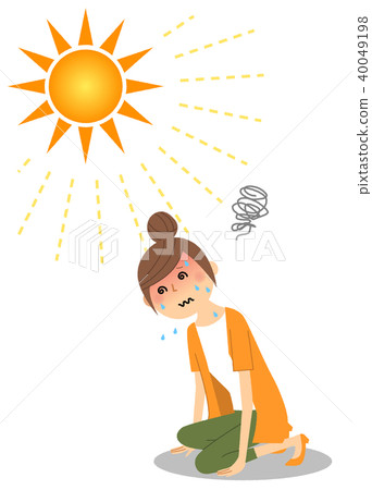 Young woman heat stroke 40049198