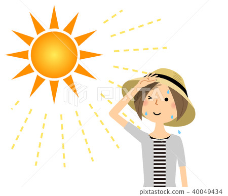 Young woman heat stroke measures 40049434